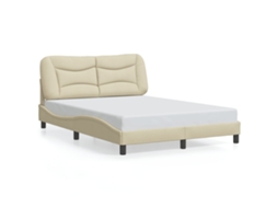 Bed Frame, Bed Frames Vidaxl Creme Tecido (120 X 200 Cm)