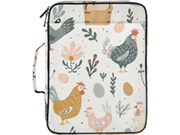 Pasta Organizadora Expansível Com Estampa Floral De Galinhas, 7-camadas E Formato Sanfonado, Impermeável, Ideal