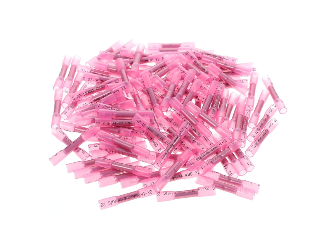 Lote De 200 Terminais De Crimpagem De Cobre, Vermelhos, Para 0,5-1,5 Mm², Sem Fita.