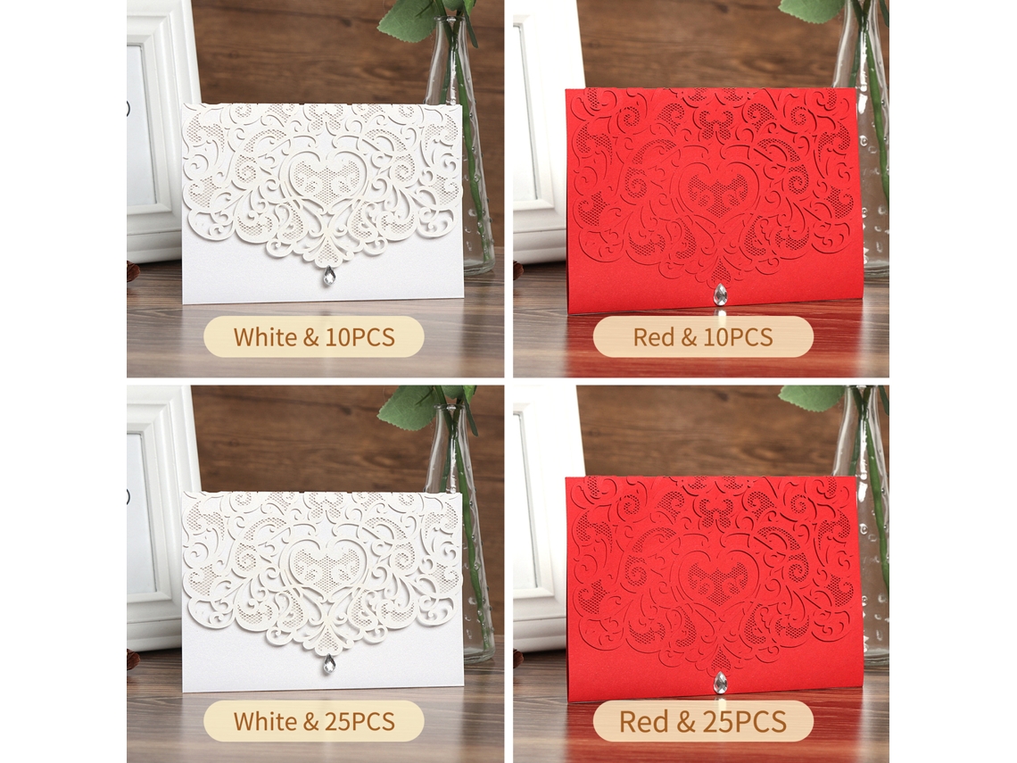25 convites de casamento com envelopes de cristal S/MARCA