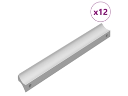 Cabo Liso 12 Pcs Prateado 105.7 X 7.4 X 15.5 Mm Alumínio VIDAXL