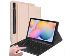 Capa Para Tablet Com Teclado Bluetooth Sem Fio, Compatível Samsung Galaxy Tab S7 Fe / Plus S8, Proteção Anti Queda Touchpad. Tuotuo