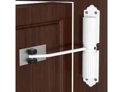 Fechadura Automática De Porta, Branca, Força De Fechamento Ajustável Com 4 Parafusos E Haste De Ajuste, Compatível Com Casa, Quarto