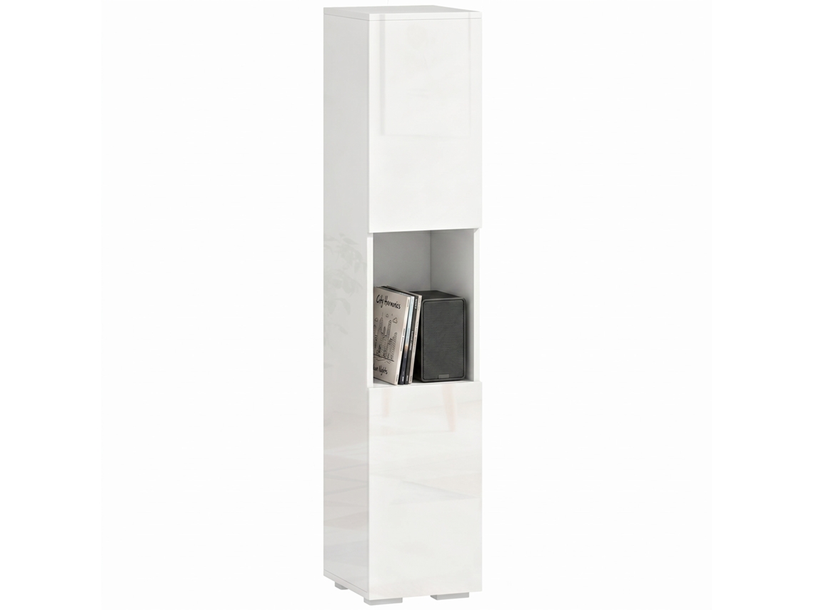 Móvel Multimídia Slim 5 Prateleiras Ajustáveis, Branco.