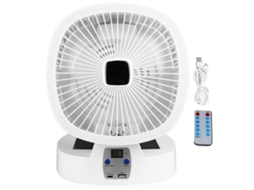 Ventilador Solar Portátil Plegável com Luz Led 5 Velocidades Bateria 5000mah para Acampamento | S/MARCA