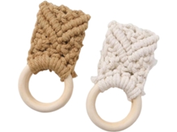 Conjunto De 2 Anéis Toalha Madeira E Corda, Cabide Toalhas,