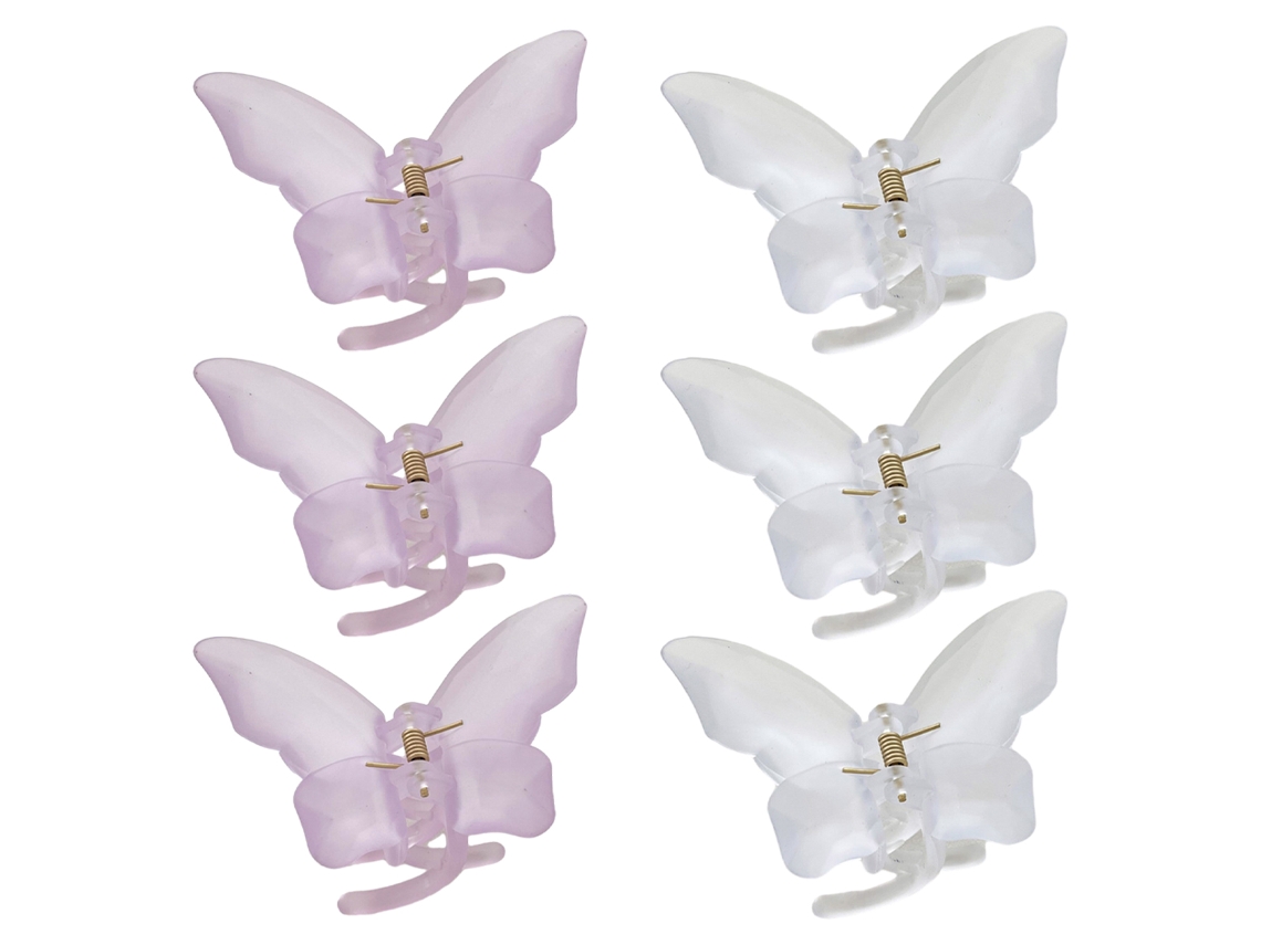 6pcs Presilhas De Borboleta Fosca Plástica Para Cabelo Decorativo, Adequadas Para Cabelos Finos