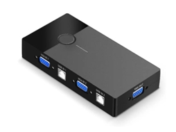 Kvm Switch Usb 2 Portas Vga Switch 2 Entradas Para 1 Saída Para Pc Tela Vga Teclado Mouse Impressora Scanner 2 Cabos Usb Incluídos Preto Bestvite
