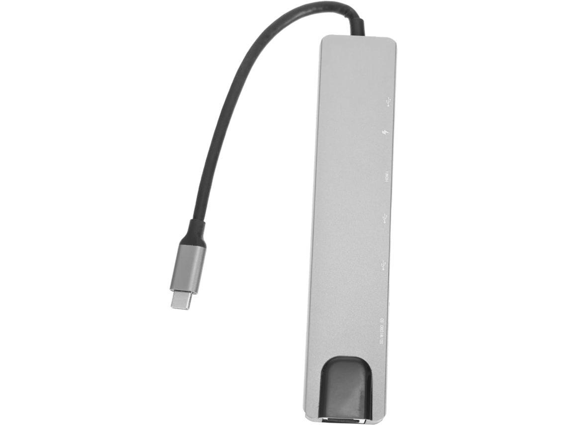 Hub Adaptador Multi-usb 8 Em 1 Com Corpo Liga De Alumínio, Resistente