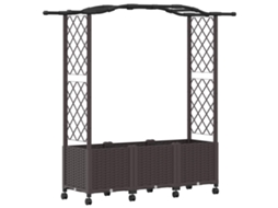 Vidaxl Cama Elevada Com Treliça E Telhado Castanho 164 X 40 X 144 Cm