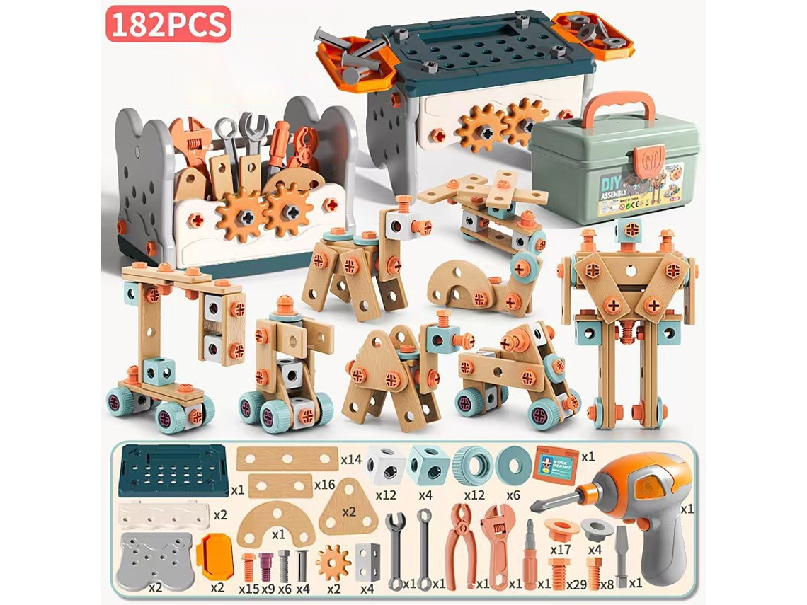 Conjunto De Ferramentas Infantil, 182 Pcs Brinquedos Educativos Para Montar, Presentes De Aniversário/natal Para Crianças Cuich