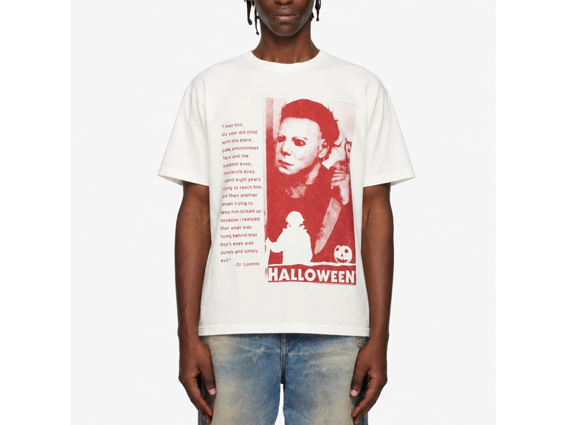 Rockinstone Halloween Movie Devils Eyes White Adult T-shirt Size:m
