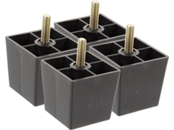Sewacc Conjunto De 4 Pés Móveis Em Plástico E Metal Para Sofá, Armário E Cama Elevação De Altura