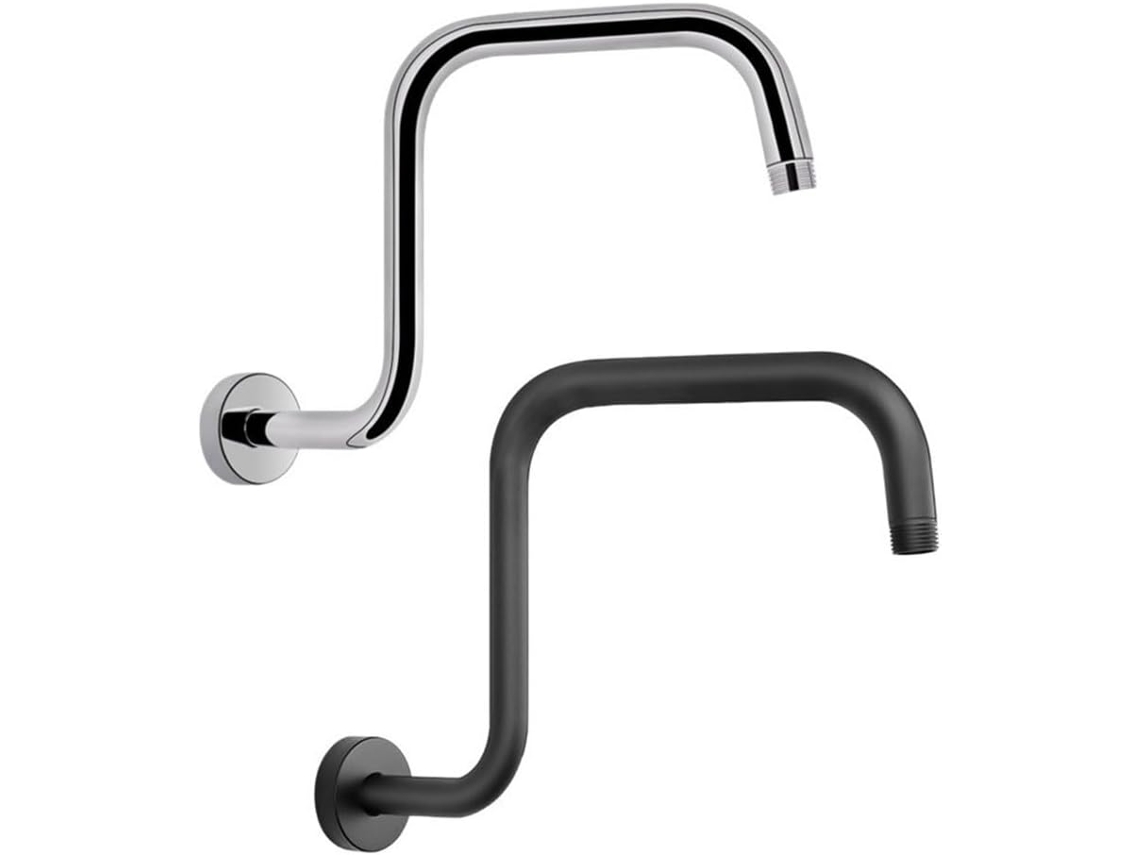 Braço Extensor De Chuveiro Em Aço 13 Polegadas Com Flange, Suporte Para Chuveiro De Teto Ou Parede, Prateado
