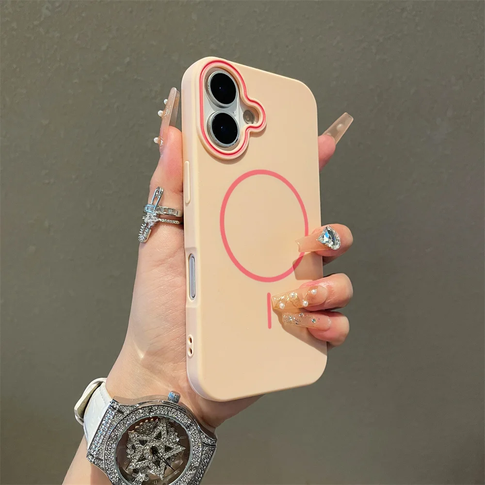 (iphone 13 Pro, Rosa) Capa Ultrafina E Minimalista Com Magsafe, Compatível Com Carregamento Sem Fio, Capa Macia.