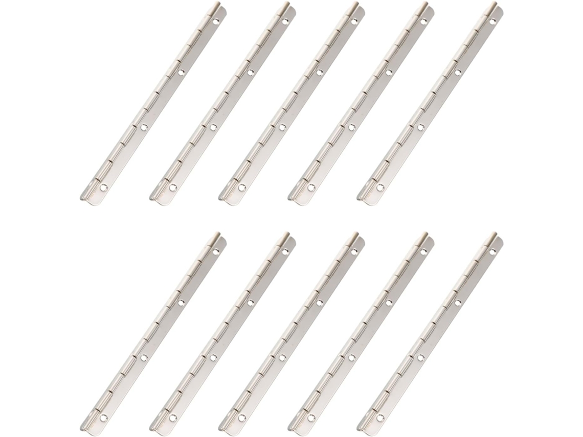 Dobradiças De Ferro Para Armário, 10 Peças, Prateadas, Longas,