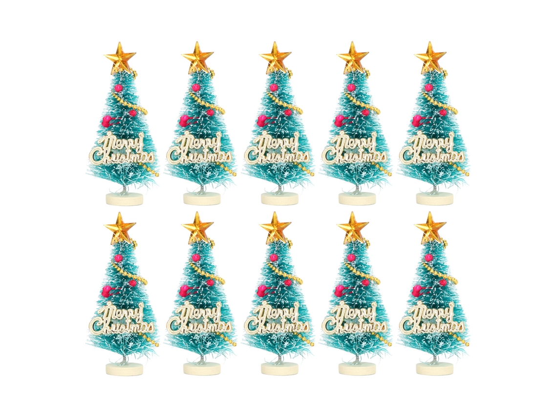 Primerox 10 Peças Árvore de Natal Miniatura para Casinha de Boneca 1/12 Decoração de Natal