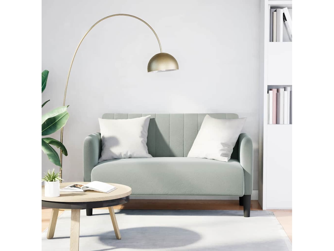 Vidaxl Sofá-luvas 109 Cm Veludo Cinzento-claro