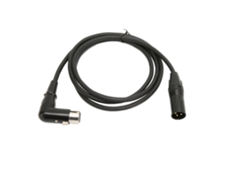 Cabo Mali de microfone XLR macho para fêmea, 3 pinos, reto, para ângulo direito, 1.5m