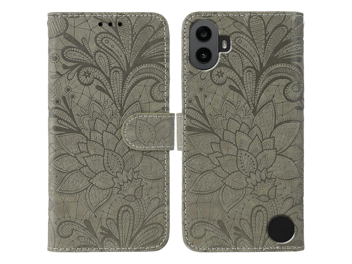 Capa De Celular Flip Em Couro Com Relevo De Flor De Renda Para Nothing Cmf Phone 1