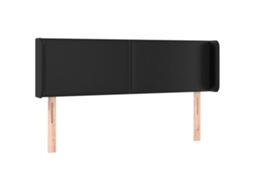 Headboard, Headboards Vidaxl Preto Couro Artificial (147 X 16 X 78/88 Cm)