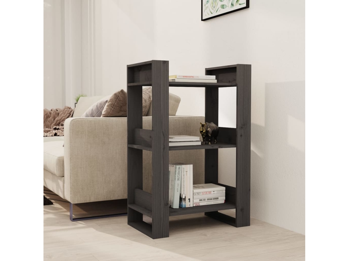 Vidaxl Estante/divisória 60x35x91 Cm Pinho Maciço Cinzento