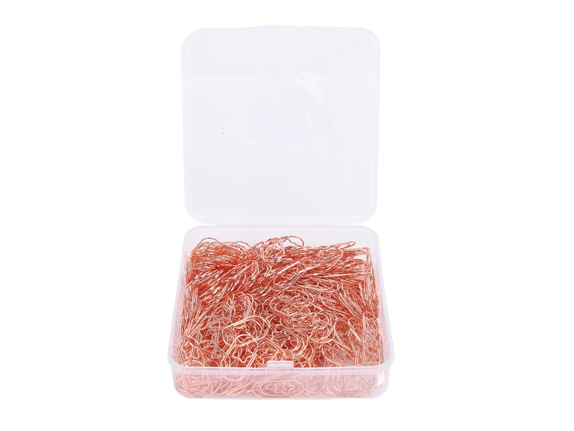 300 Clips de Papel em Forma de Estrela de Aço Inoxidável Antiderrapante para Escritório e Escola Cor Ouro Rosa