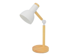 2026 lâmpada de Mesa Led Ajustável com Timer e Controle Remoto em Madeira para Quarto e Escritório Branca