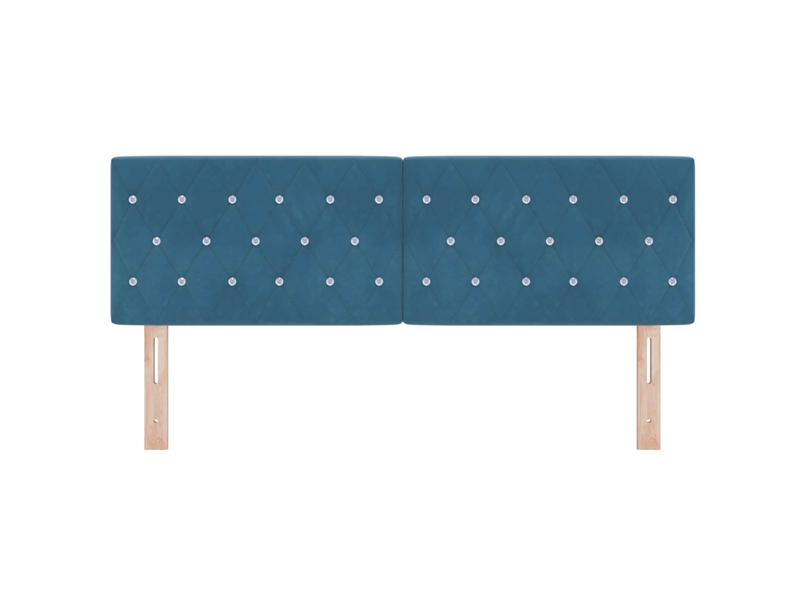 Cabeceira MAISON EXCLUSIVE azul-escura em couro sintético (160 cm)