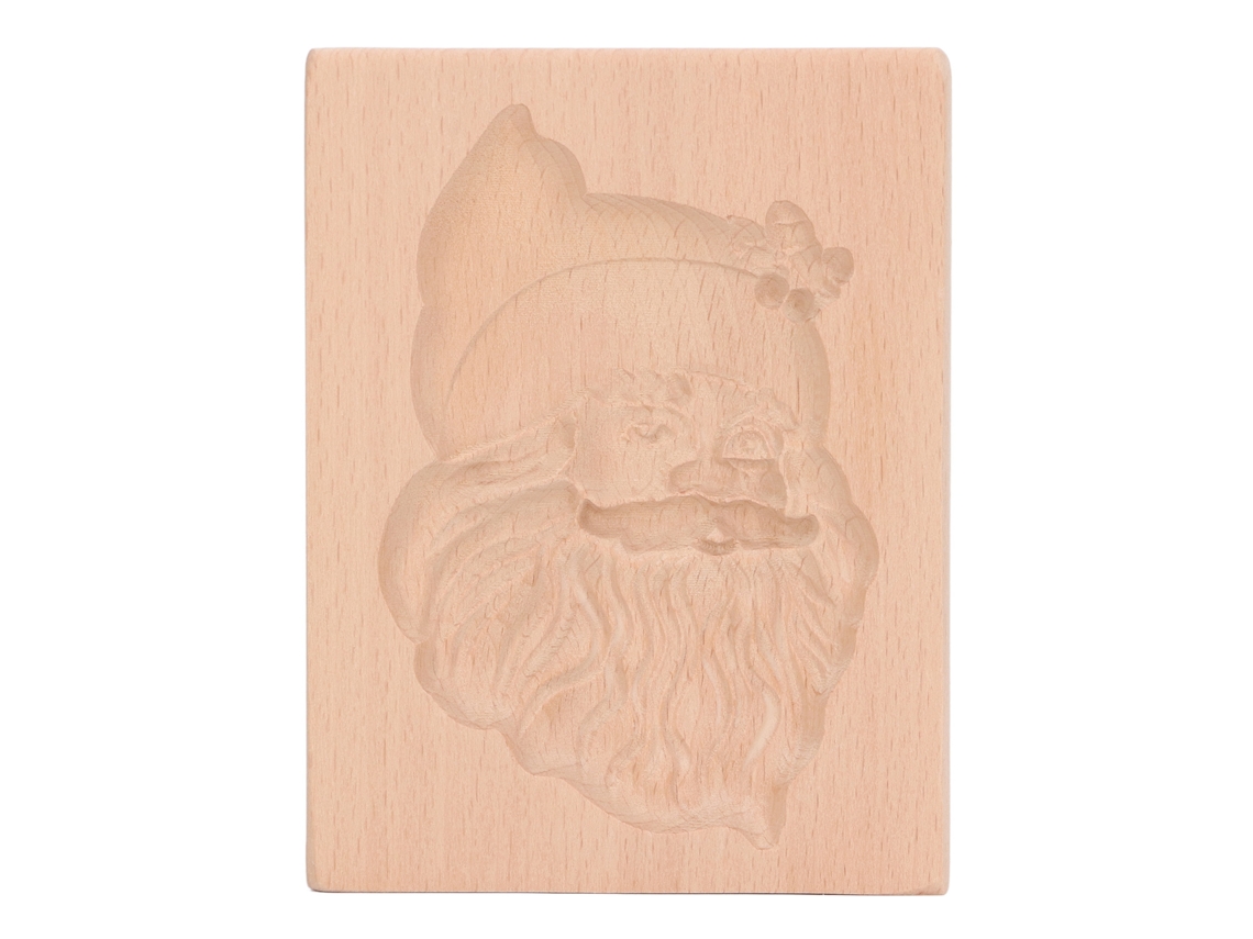 Molde De Cookie De Madeira Gravado Forma Papai Noel