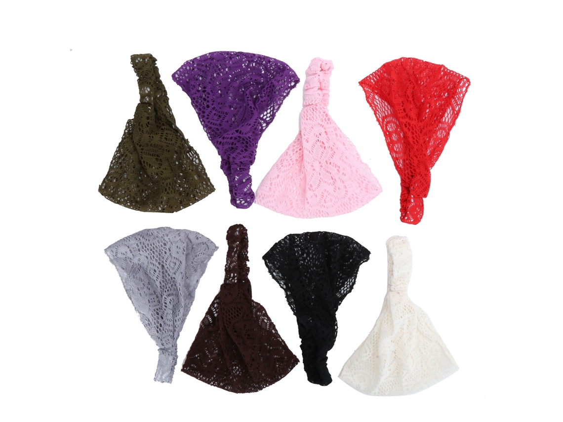 8pcs Tiaras De Cabelo Com Gola De Calcinha Elásticas Vazadas Acessórios De Cabelo Para Mulheres E Meninas