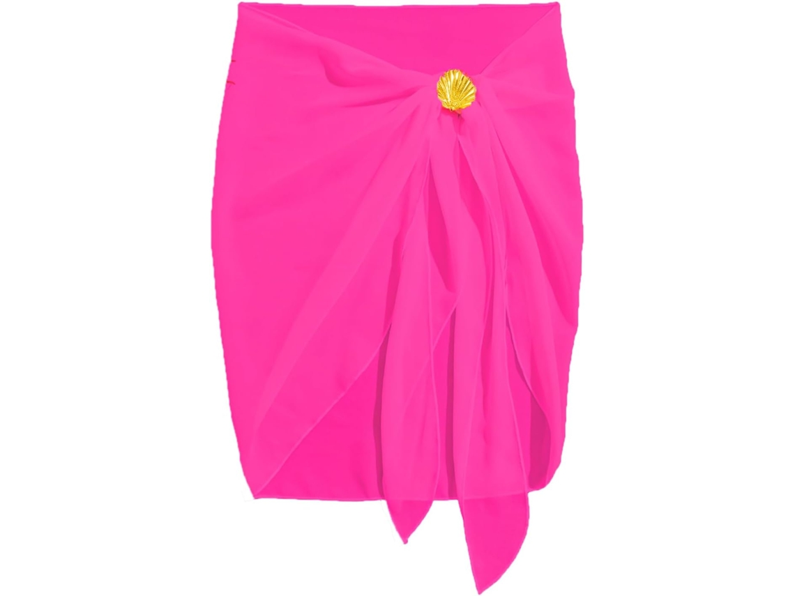 Canga de praia feminina em chiffon, saia curta e vestido de banho SFUSHOS
