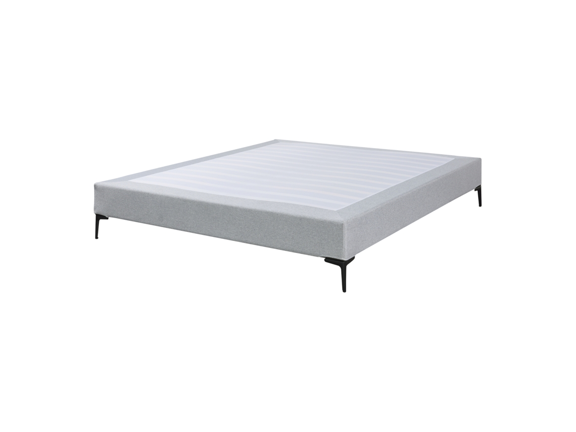 Cama de Casal Lilla Estofo [EN.CASA] Tecido Cinzento (180x200cm)