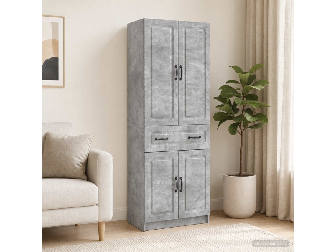 Vidaxl Conjunto De Gabinete 2 Pcs Cinzento Cimento