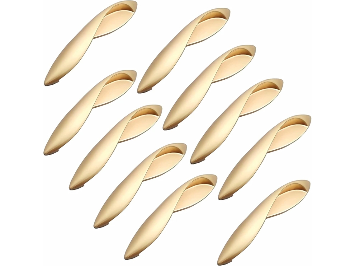 Conjunto De 10 Puxadores Para Armário Cozinha, Puxador De Porta Dourado Em Formato B 96mm, Puxadores De Liga Zinco Para