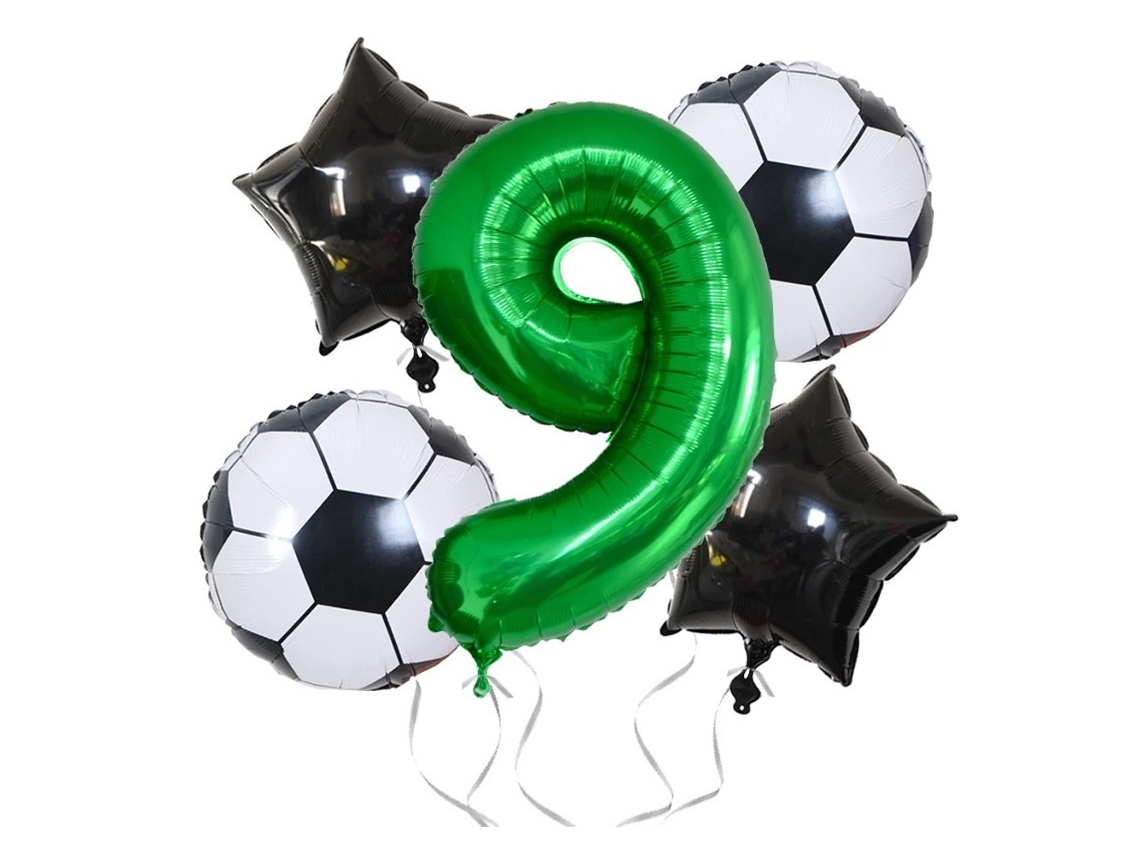 Balões Metalizados Em Formato De Estrela Cinco Pontas Com Tema Futebol Para Decoração Festas Aniversário.