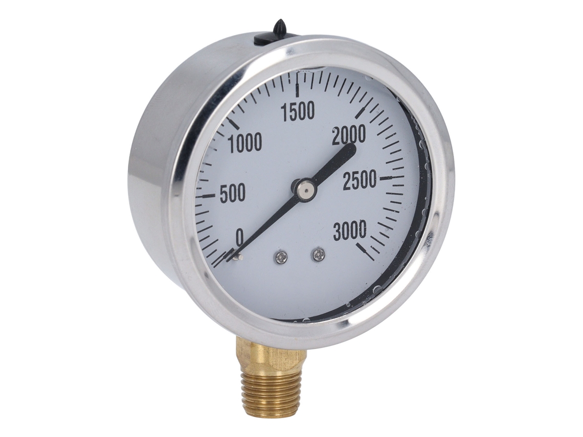 Manômetro De Pressão Com Líquido 0-3000psi