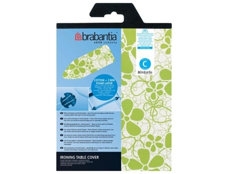 Brabantia 124X45 Beschuimd 2Mm Capa de Tábua de Passar a Ferro/Engomar Branco Verde