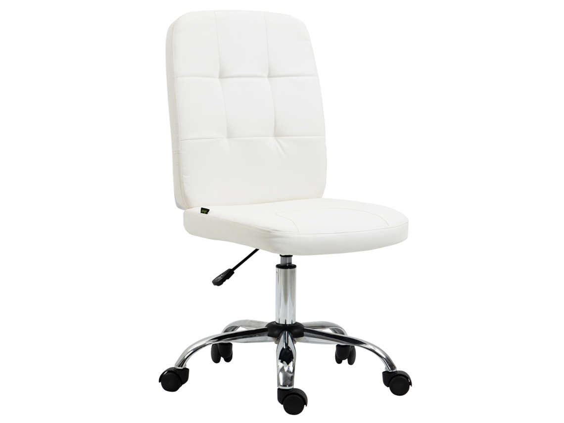 Cadeira de escritório giratória, couro sintético, 100x45x59 cm, branco S/MARCA
