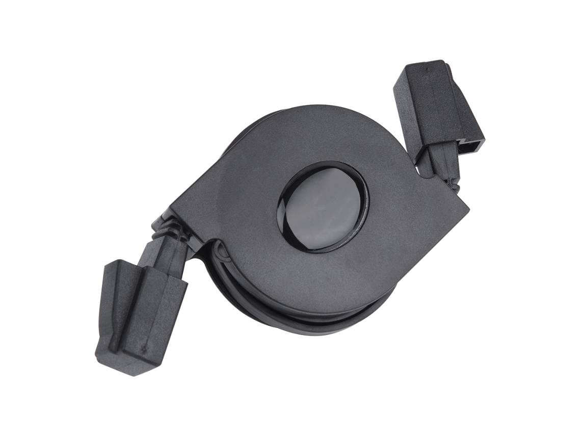 Cabo De Rede Retrátil Cat6 Rj45 De 2m Preto