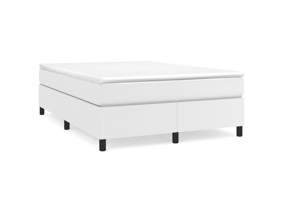 Box Spring Bed Frame, Box Spring Bed Frames Vidaxl Branco Couro Artificial (140 X 190 Cm)