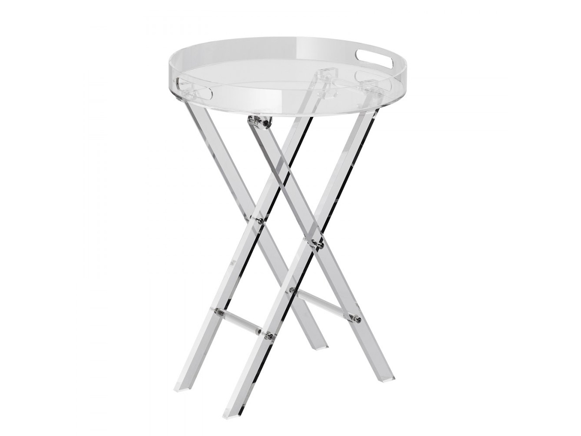 Mesa Auxiliar Acrílica Dobrável Com Tabuleiro 40x58cm Tekmaquinas