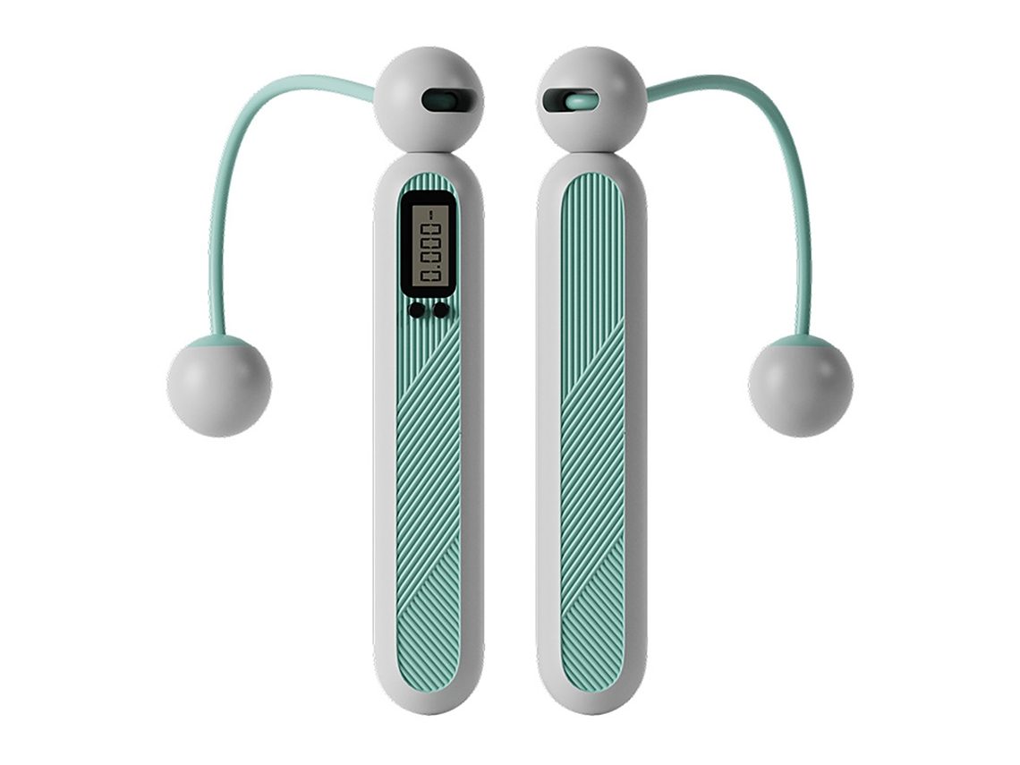 Corda De Pular Sem Fio Com Peso E Contador Para Treinamento Cardiovascular, Exame Do Ensino Médio, Azul Glaciar Aquaforge