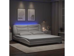 SYFAX™ Estrutura de Cama com Led Sem Colchão Hvar 180x200 Cm Branco