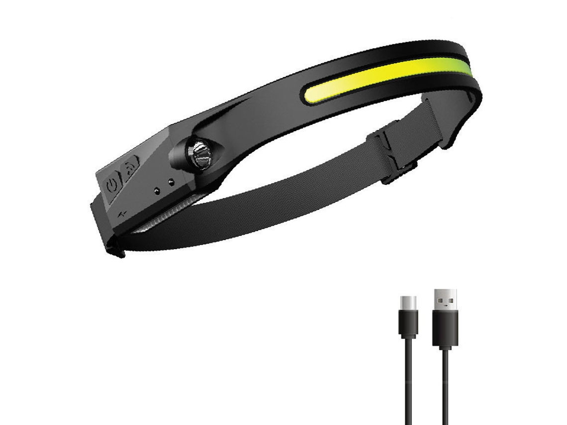 Lanterna de Cabeça Usb Recarregável com Led, Cinco Modos de Luz Branca, Alta Eficiência, Resistente a Respingos, Pacote com 2 Unidades BRILVIBERA