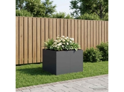 Vidaxl Vaso De Jardim Antracite 80 X 80 X 60 Cm Aço Laminado A Frio