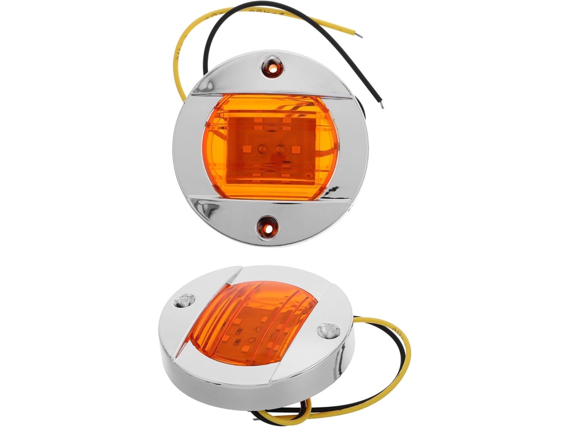 Luzes Laterais Redondas De Led, Pacote Com 2 Unidades Para Caminhões E Barcos, À Prova D Água, Função De Advertência