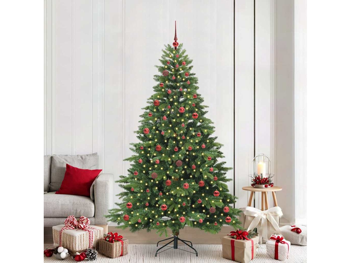 Vidaxl Árvore De Natal Artificial Com 300 Leds Verde 210 Cm Pe E Pvc