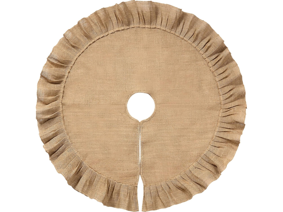 Tapete Decorativo Redondo Para Árvore De Natal De 31 Polegadas, Ideal Para Festas Natalinas E Decoração Externa (linho).