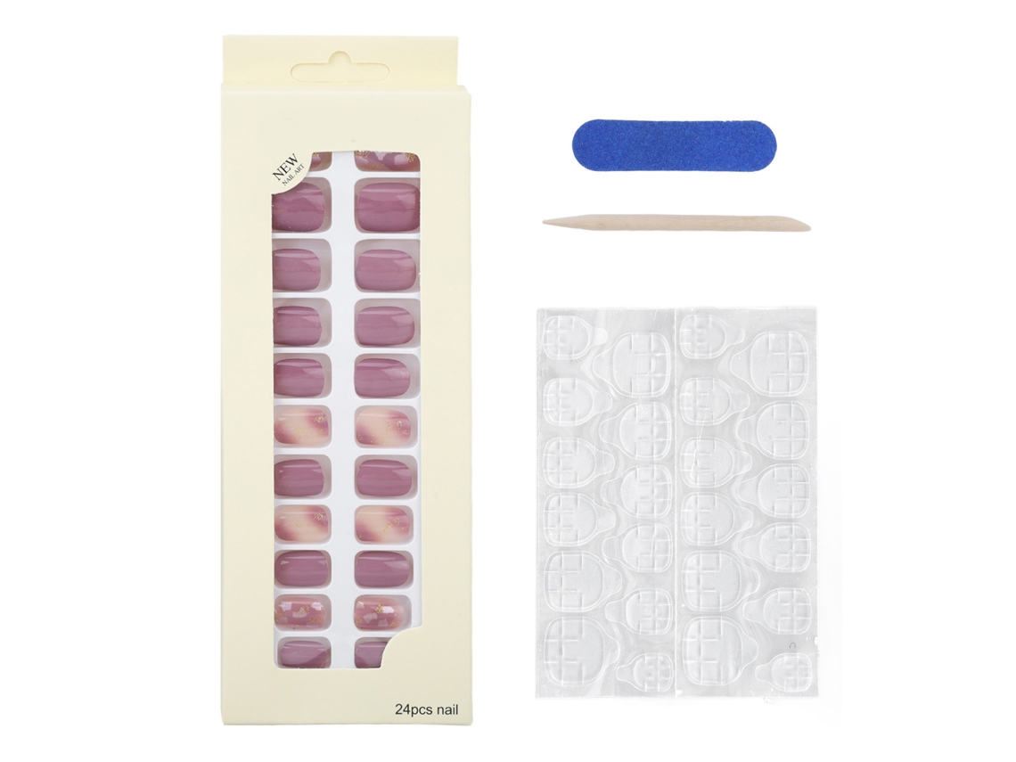 Unhas Postiças Com Cola Em Gel Adesiva Completa Kit Com Acessórios Para Mulheres E Meninas